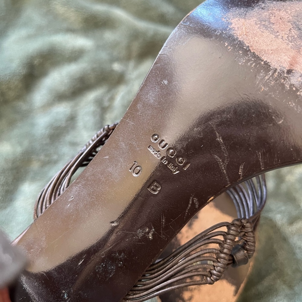 Brown leather summer heels - Picture 8 of 8